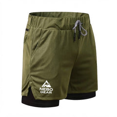 2 in 1 Quick Dry Compression Mesh Liner Running Athletic Gym Sport Men's Workout Shorts