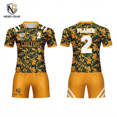 High Quality Customized Rugby Uniform Yellow Jersey Uniform
