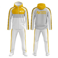 Custom Mesh Zip-Up Streetwear Hoodie and Sportswear 2-Piece Tracksuit for Men