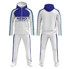 Custom Mesh Zip-Up Streetwear Hoodie and Sportswear 2-Piece Tracksuit for Men