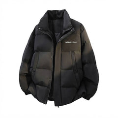 Winter Unisex Puffer Coat Stand Collar Thick Fleece Lined Synthetic Padded Jacket