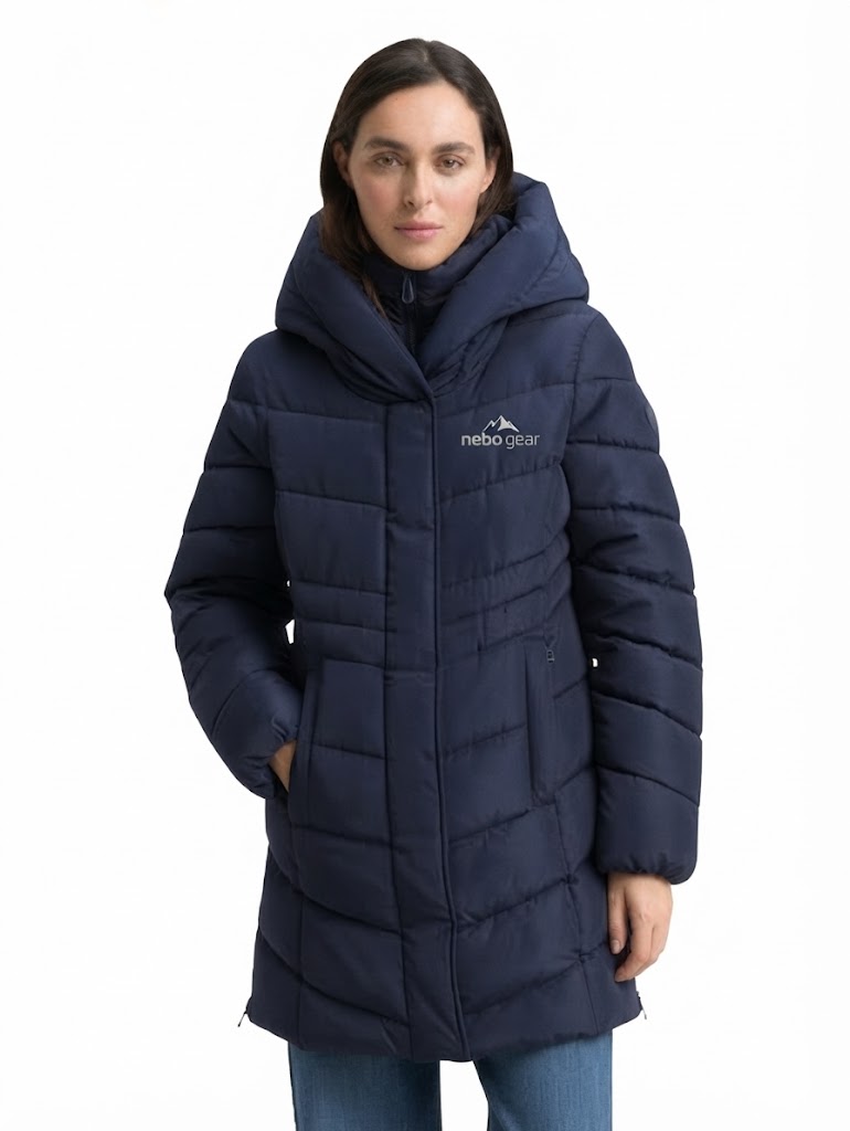 Women's Long Hooded Down Coat Solid Color Thick Warm Winter Outerwear Full Sleeve