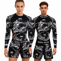 2026 Breathable 4 Pcs Custom Women Outfit Gym Fitness Wear Long-sleeve Elastic Rash Guard Men Leggings