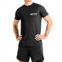 High Elastic Men Fitness Short Sleeve Sports t Shirt Quick-dry Gym Active Wear