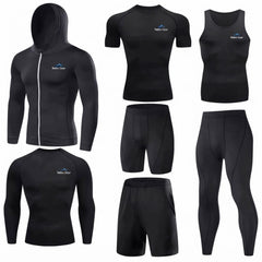GYM Wear Polyester Multiple Colors Sportswear Compression Shirt 7pcs Set