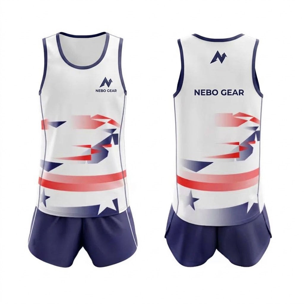 Track and Field Uniforms Sublimated One Piece Suits Regular Fit Lightweight Breathable