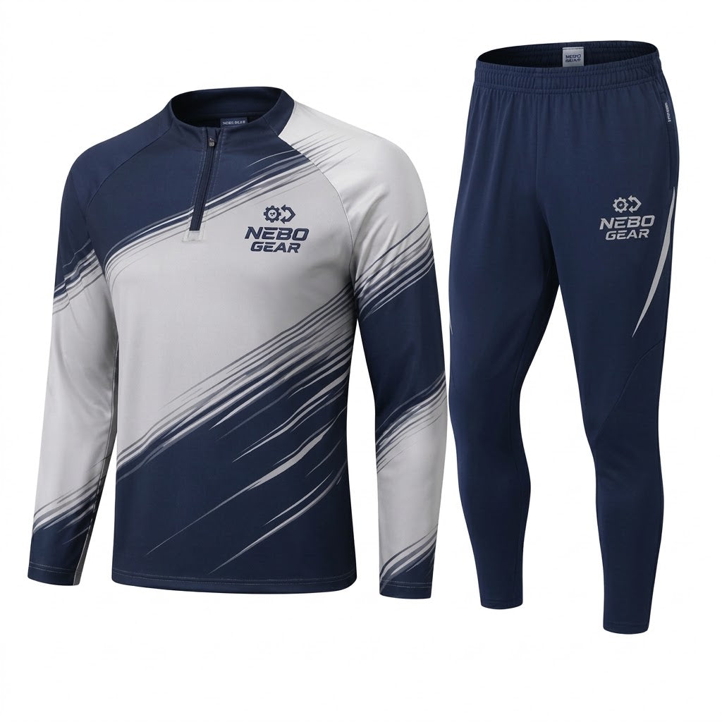 Custom Sublimated 100% Polyester Quick Dry Tracksuit Quarter Zip Training Set