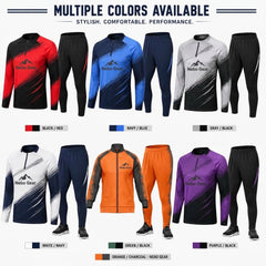 Custom Sublimated 100% Polyester Quick Dry Tracksuit Quarter Zip Training Set