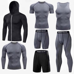 GYM Wear Polyester Multiple Colors Sportswear Compression Shirt 7pcs Set
