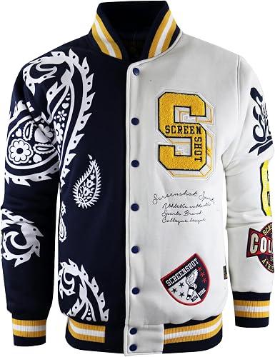 Men's Graphic Varsity Jacket Letterman Baseball Jacket