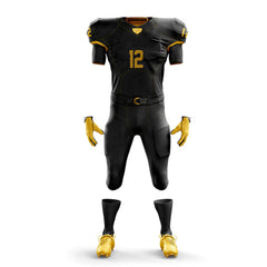 Solid Black Custom American Football Uniform