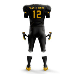 Solid Black Custom American Football Uniform