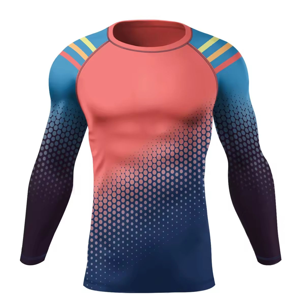 Custom Athletic Training Rash Guard Compression Shirt Sublimation