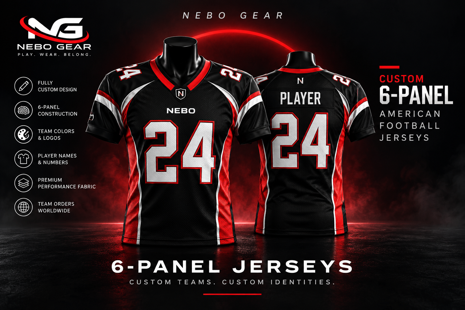 Custom 6-Panel American Football Jerseys