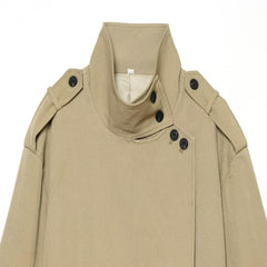 Women 2026 Autumn Chic Overcoat Vintage Coat Short Windbreaker With Belt
