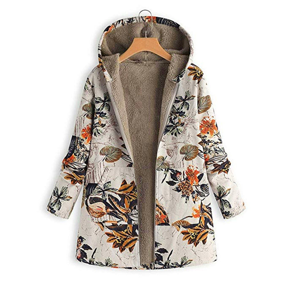 Custom Long Style Printing Design Hooded Coats with Pockets