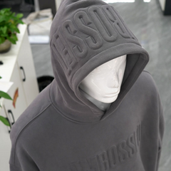 Wholesale Unisex Heavyweight Fleece Oversized 3D Embossed Hoodie with Custom Logo