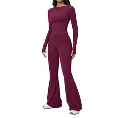 New Custom Logo Yoga Set 2 Piece Women High Waist Fitness Leggings Wide Leg Pants