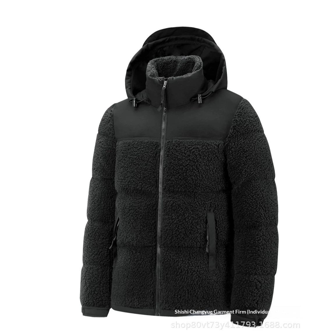 2026 Cross-border Men's Velvet-Lined Winter Puffer Jacket