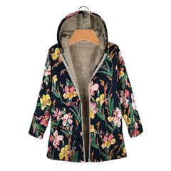 Custom Long Style Printing Design Hooded Coats with Pockets