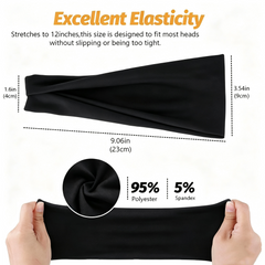 Polyester Yoga Sports Headband Sweat Wicking Quick Dry Anti Slip
