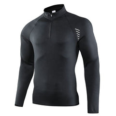 Active Wear Men and Women Long Sleeves Half Zip Quick Dry Running T Shirt Jersey