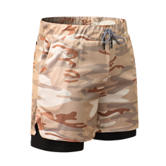 2 in 1 Quick Dry Compression Mesh Liner Running Athletic Gym Sport Men's Workout Shorts