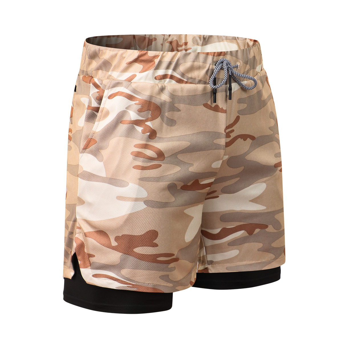 2 in 1 Quick Dry Compression Mesh Liner Running Athletic Gym Sport Men's Workout Shorts
