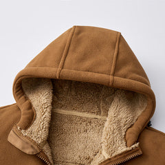 New Men's Polar Fleece Hooded Sweatshirt Thick Warm Lined Outdoor Winter Outerwear