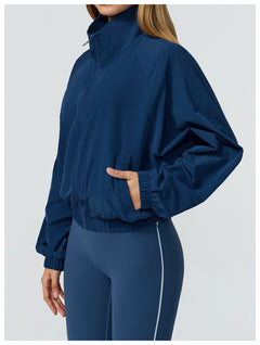 Custom Gym Wear Zip Pullover Top Windbreaker Jacket Tracksuit Women's Sports Jacket