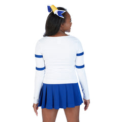 Custom Navy Blue High School Cheer Uniform Sprite Cheerleading Uniform Sets