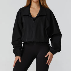 Custom Gym Wear Zip Pullover Top Windbreaker Jacket Tracksuit Women's Sports Jacket