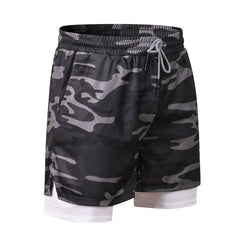 2 in 1 Quick Dry Compression Mesh Liner Running Athletic Gym Sport Men's Workout Shorts