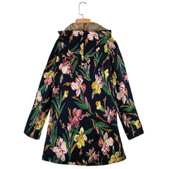 Custom Long Style Printing Design Hooded Coats with Pockets