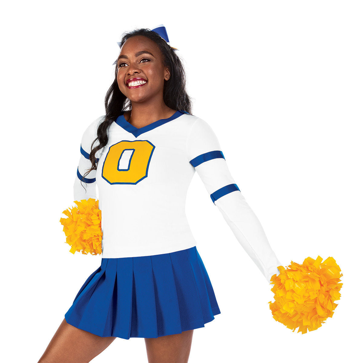 Custom Navy Blue High School Cheer Uniform Sprite Cheerleading Uniform Sets