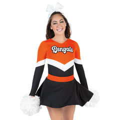 Custom Navy Blue High School Cheer Uniform Sprite Cheerleading Uniform Sets