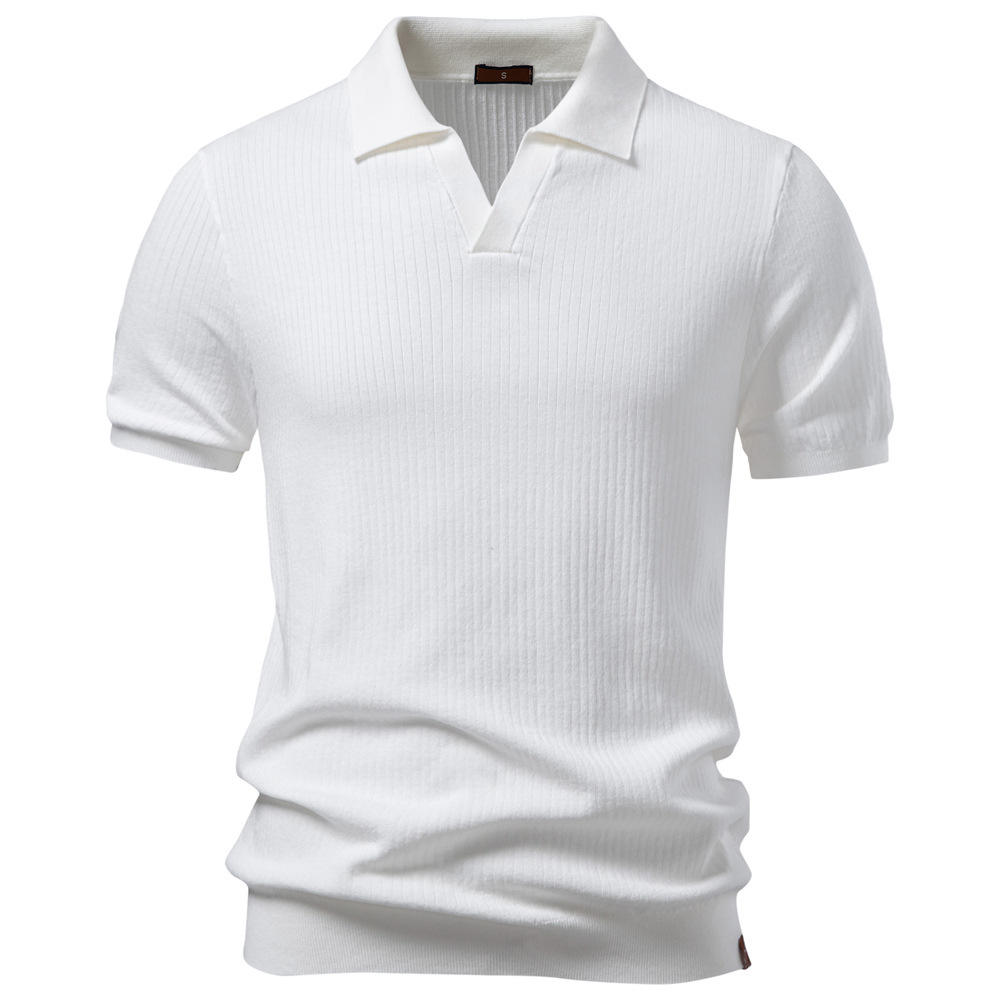 2026 Spring/Summer New Men's Business Casual Knit Polo Shirt