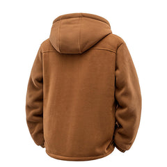 New Men's Polar Fleece Hooded Sweatshirt Thick Warm Lined Outdoor Winter Outerwear
