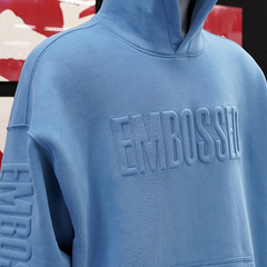 Wholesale Unisex Heavyweight Fleece Oversized 3D Embossed Hoodie with Custom Logo