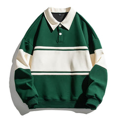 Fashion Casual Long Sleeve Polo Collar Letter Pattern Jacquard Knit Men's Pullover