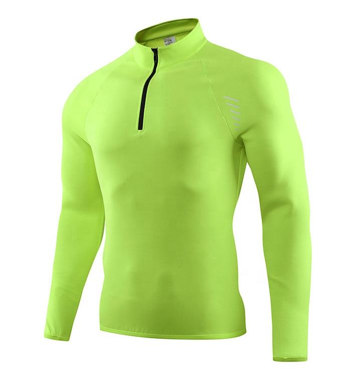 Active Wear Men and Women Long Sleeves Half Zip Quick Dry Running T Shirt Jersey
