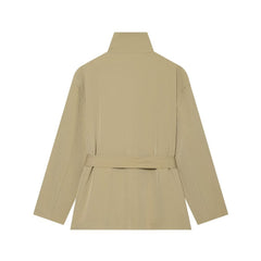 Women 2026 Autumn Chic Overcoat Vintage Coat Short Windbreaker With Belt