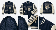 Street Style Printed Breathable Woven Stand Collar Winter Women Varsity Jacket