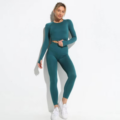 New Female Gym Sports Clothes Sets Fitness High Waisted 6 Piece Yoga Active Wear