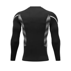 Men Compression Rash Guard Long Sleeve Tight Running Suit Gym Workout Activewear Set