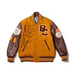 Varsity Jacket High Quality Drop Shoulder Style With Leather Sleeves For Men And Women