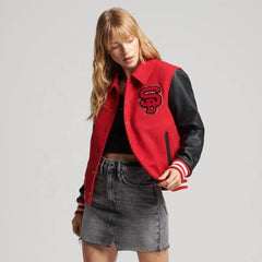 Letterman Jacket Blue Cashmere Wool Body & Pink Real Leather Sleeves Black Varsity Jacket