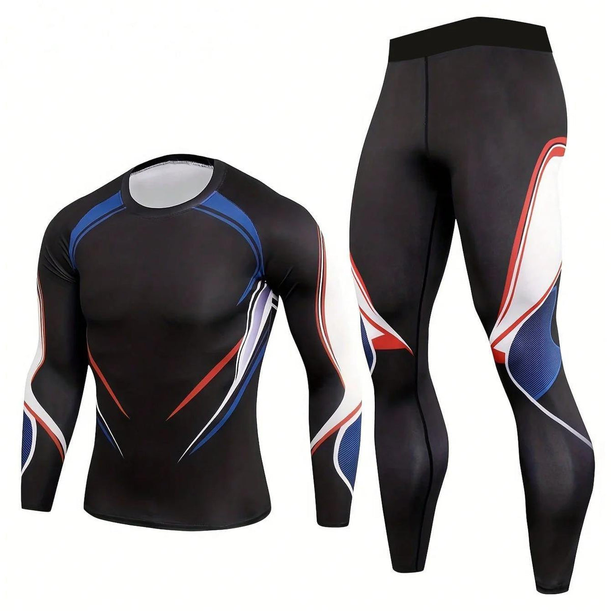 Plus Size Solid Color Fitness Compression Set Men Front Logo Active Wear