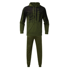 Men's Hooded Tracksuit Set Sublimation Print Casual Sweatshirt Polyester