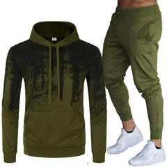 Men's Hooded Tracksuit Set Sublimation Print Casual Sweatshirt Polyester